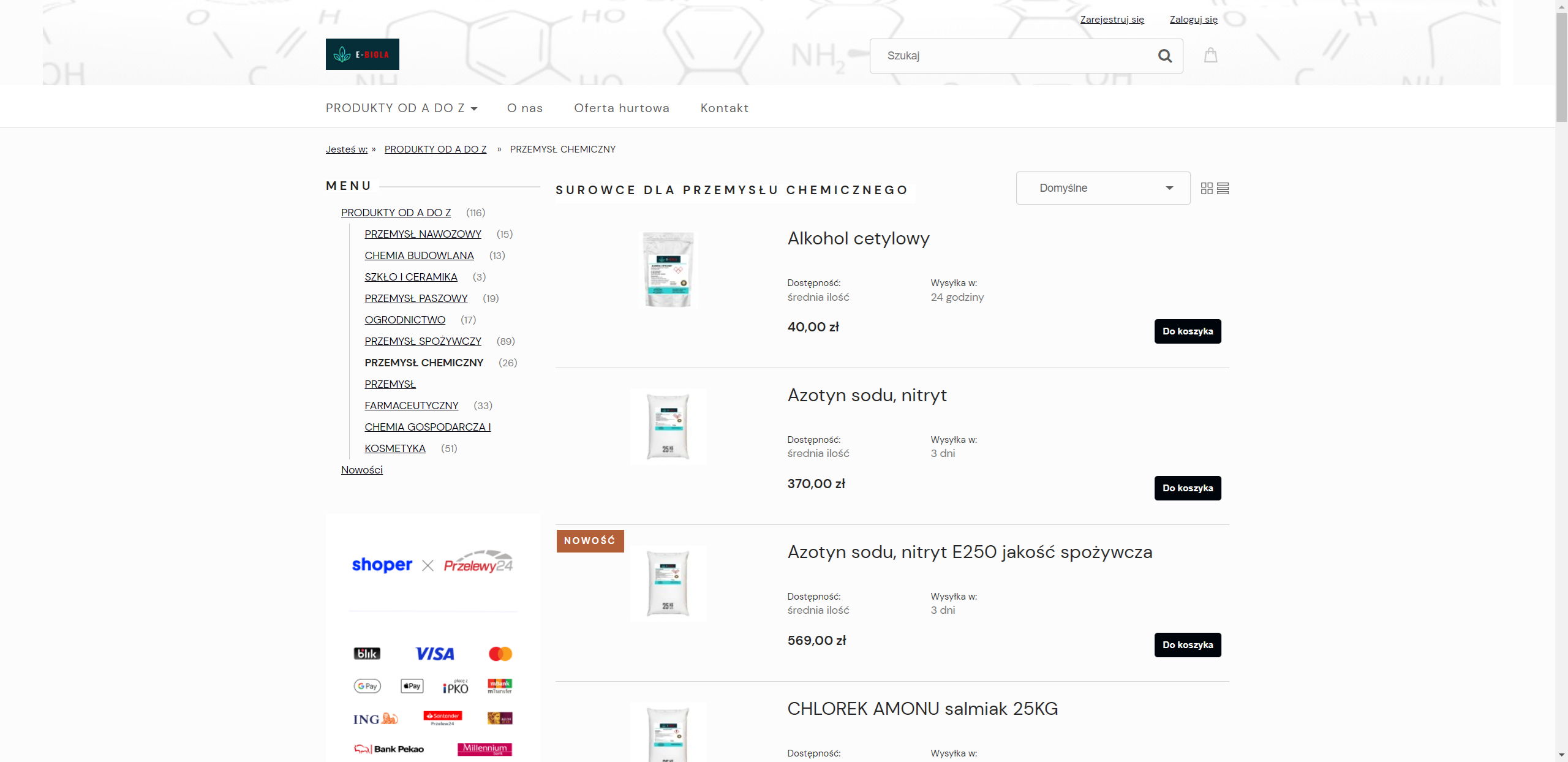Surowce przemysłu chemicznego a wymagania jakościowe i normy branżowe
