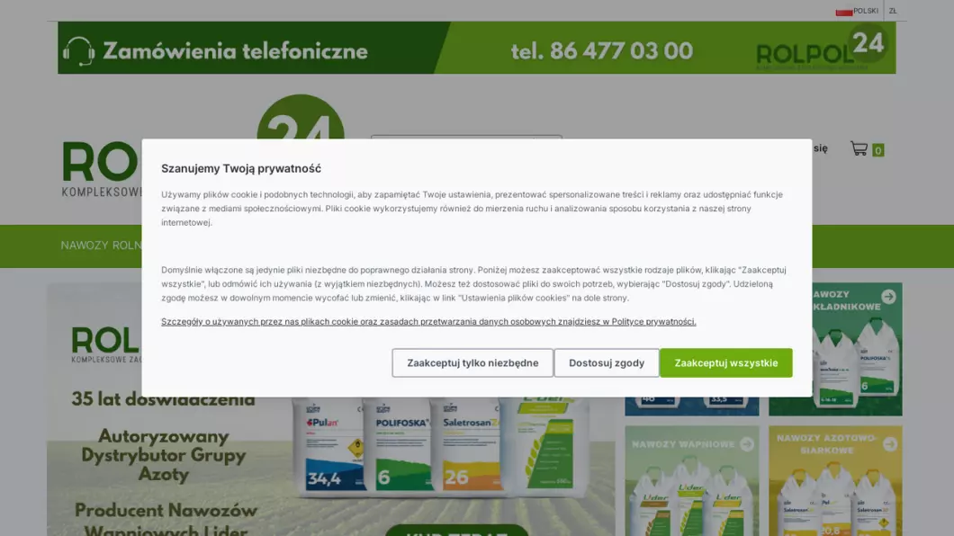 Zrzut ekranu strony Rolpol24