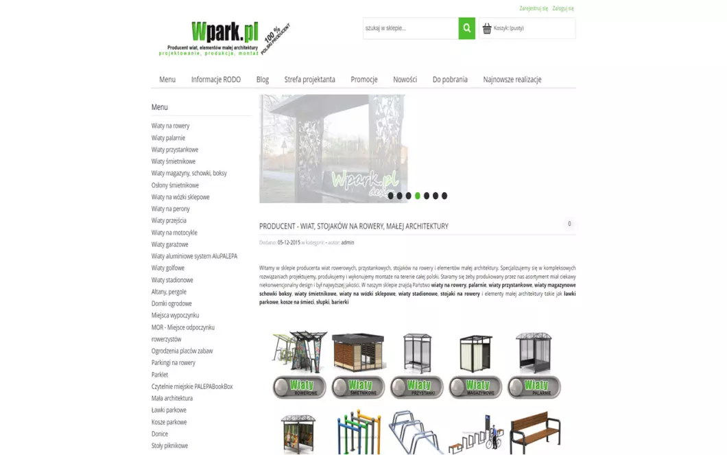 Zrzut ekranu strony Wpark.pl