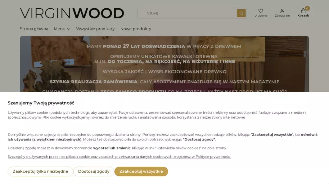 Zrzut ekranu strony VIRGIN WOOD
