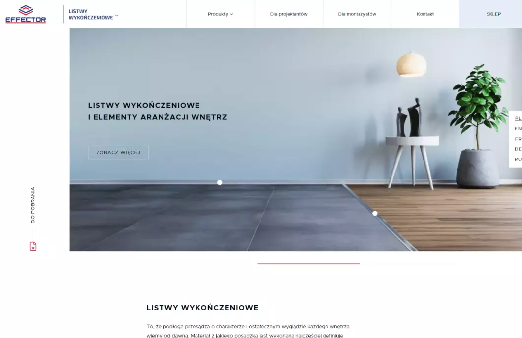 Zrzut ekranu strony Producent styropianu - MegaStyro